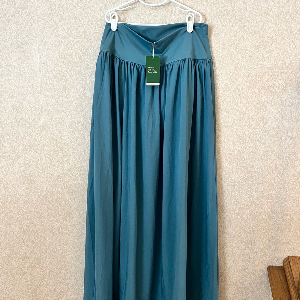 HALARA Teal Maxi Skirt with Slit - Picture 2 of 4